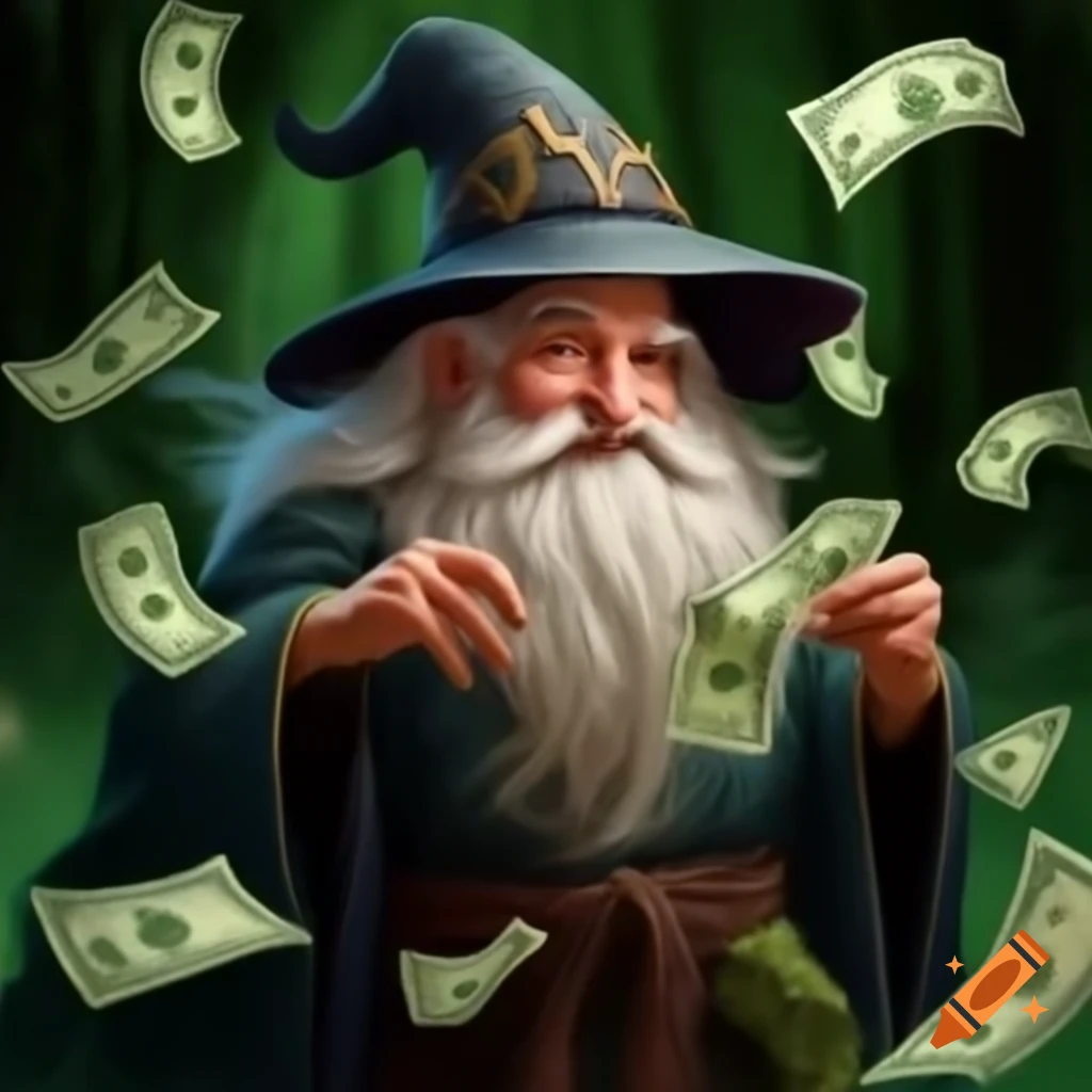 Wizard casting spell in forest