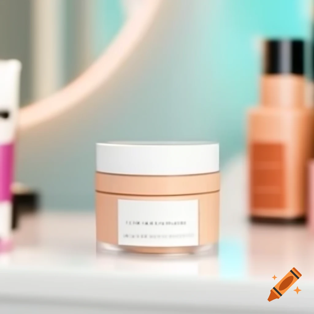 Close-up of styling cream on beauty salon counter with blurred background