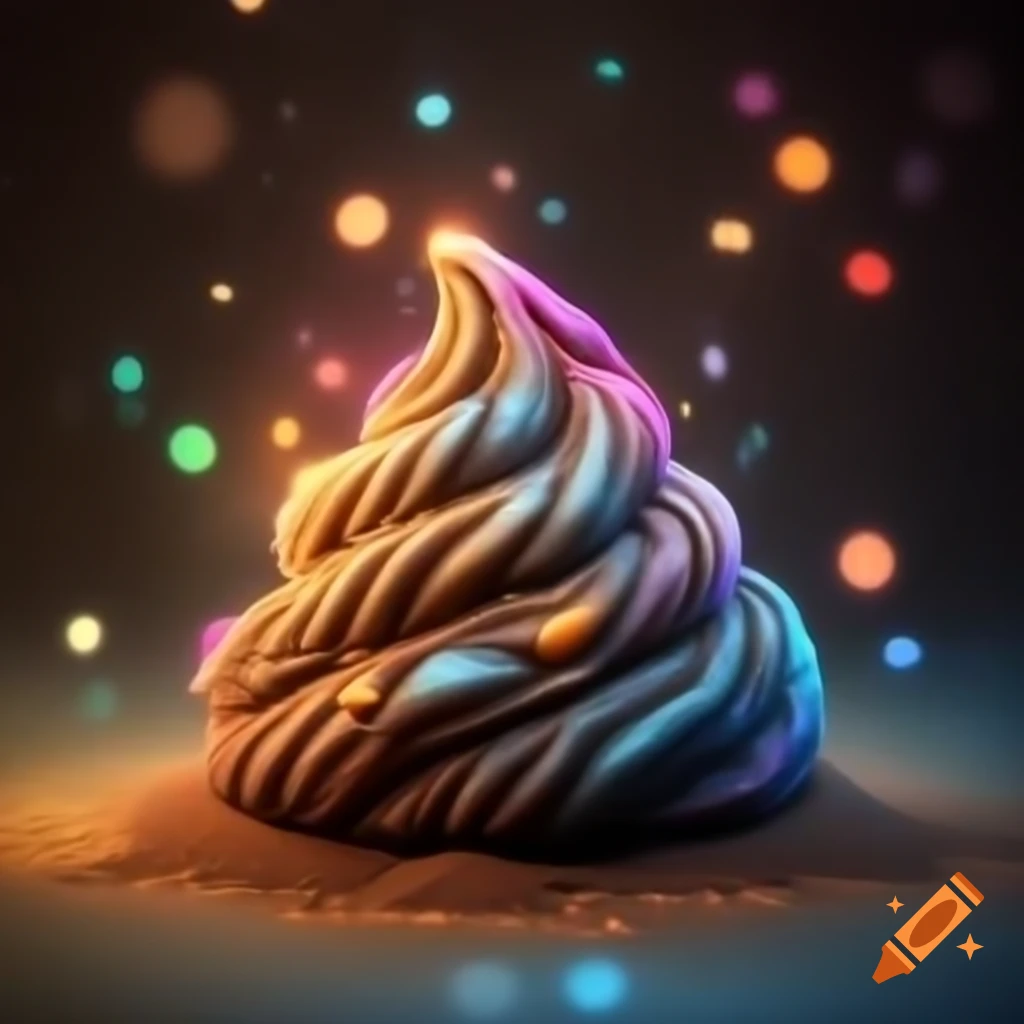 Colorful artistic representation of magical poop