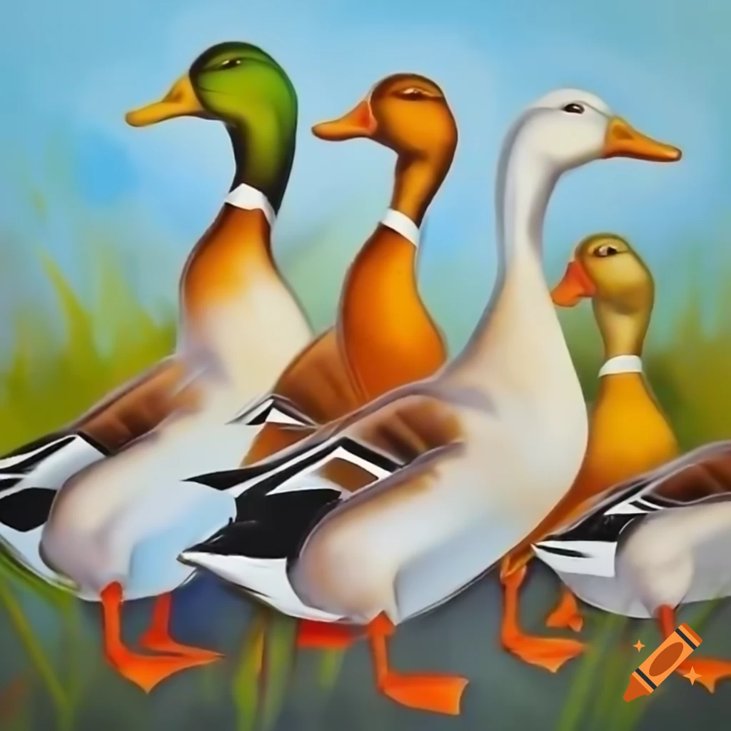 Group of ducks in their natural habitat