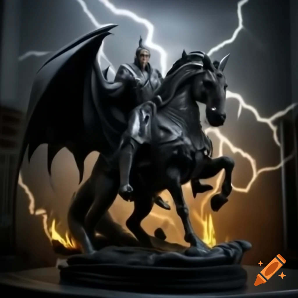 Prince Daemon Targaryen on black horse in House of the Dragon, realistic depiction