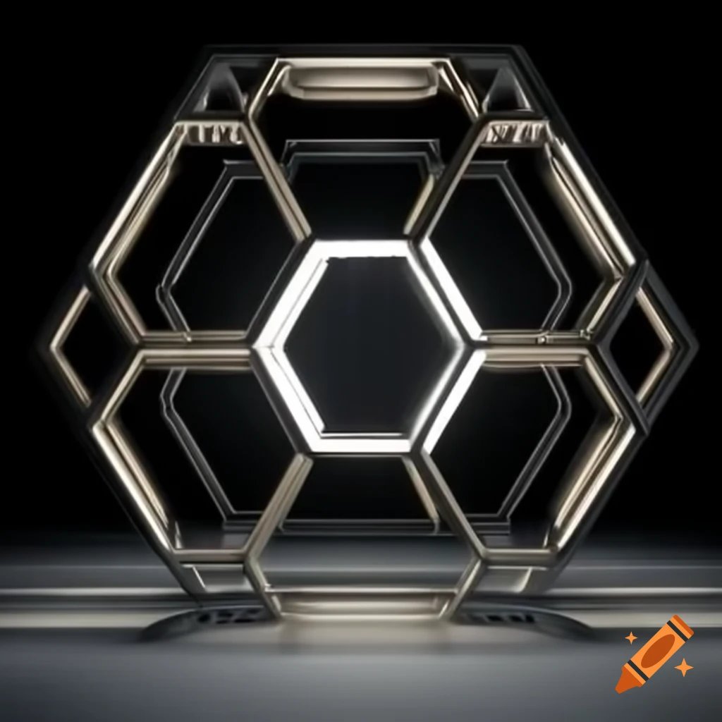 Futuristic hexagonal technological showcase