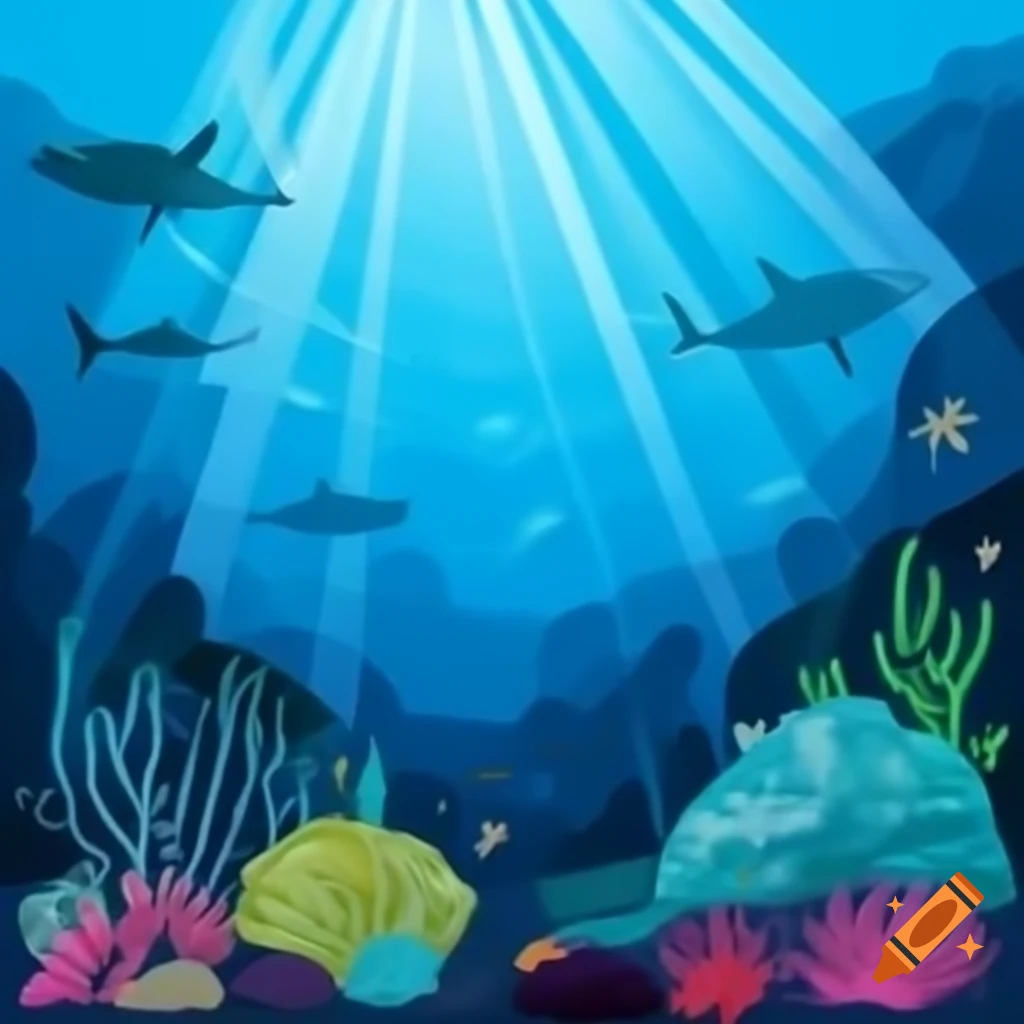 Vibrant undersea world filled with marine life