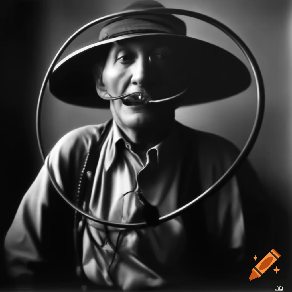 Portrait of Luigi Russolo with sound cables, Futurist movement artist