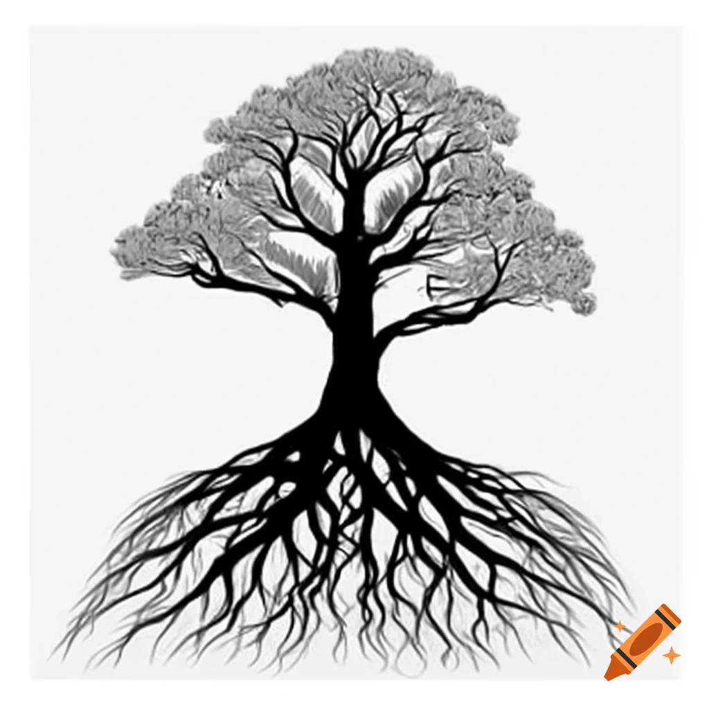 Ancient tree with deep roots symbolizing endurance