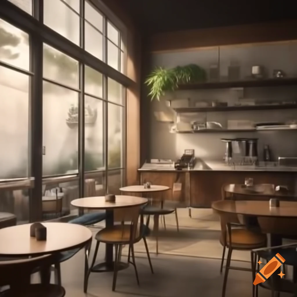 Cozy interiors of a cafe with seating and decor