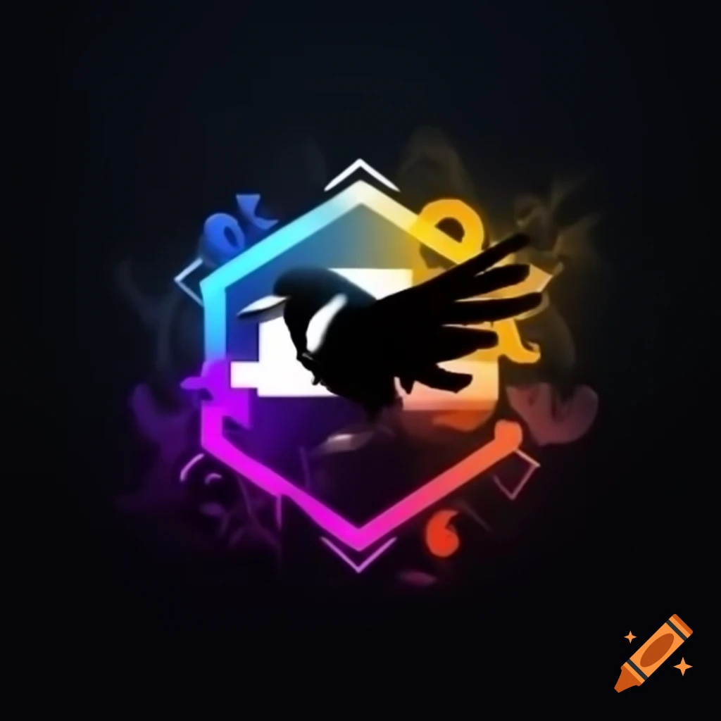 Gaming logo featuring a magpie and spooky design elements