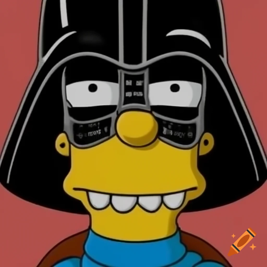 Bart Simpson wearing a Darth Vader mask