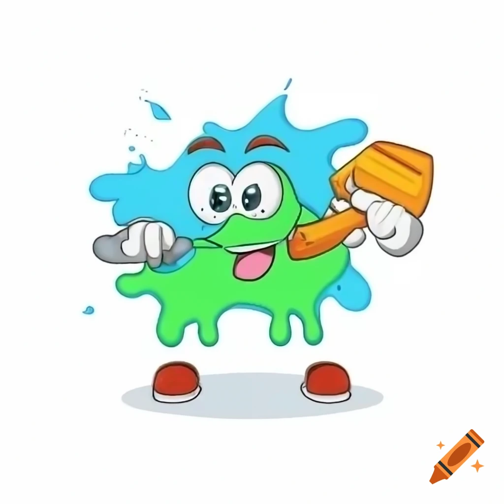 Colorful paint splash in cartoon style