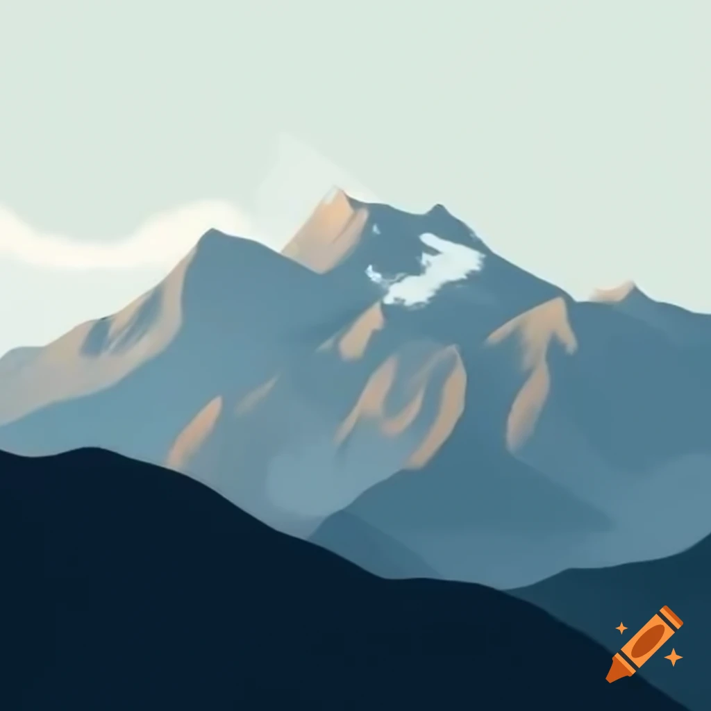 Mountain range with simple background