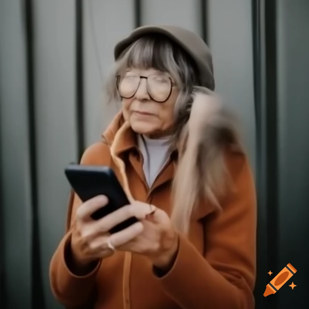 Elderly people using their mobile phones