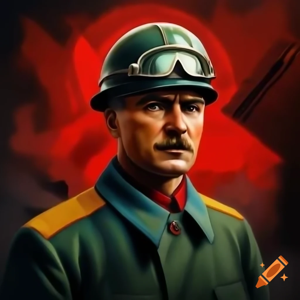Vintage Soviet engineer propaganda poster