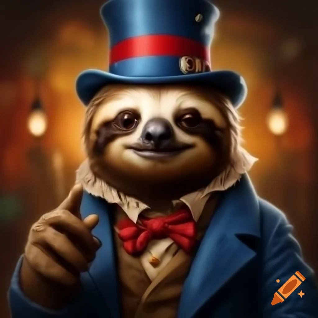 Sloth pointing in Uncle Sam recruitment poster style