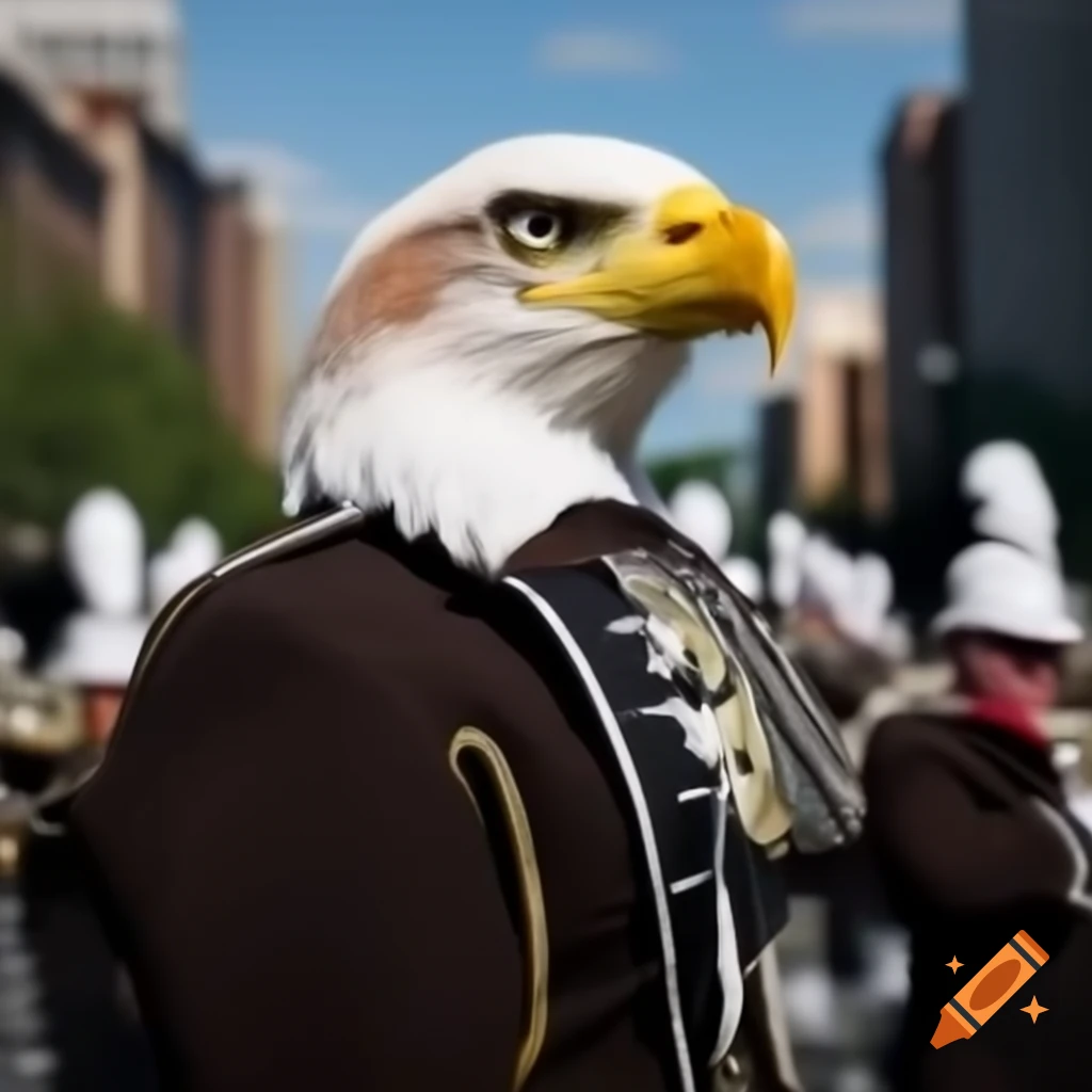 Eagle-themed marching band performance