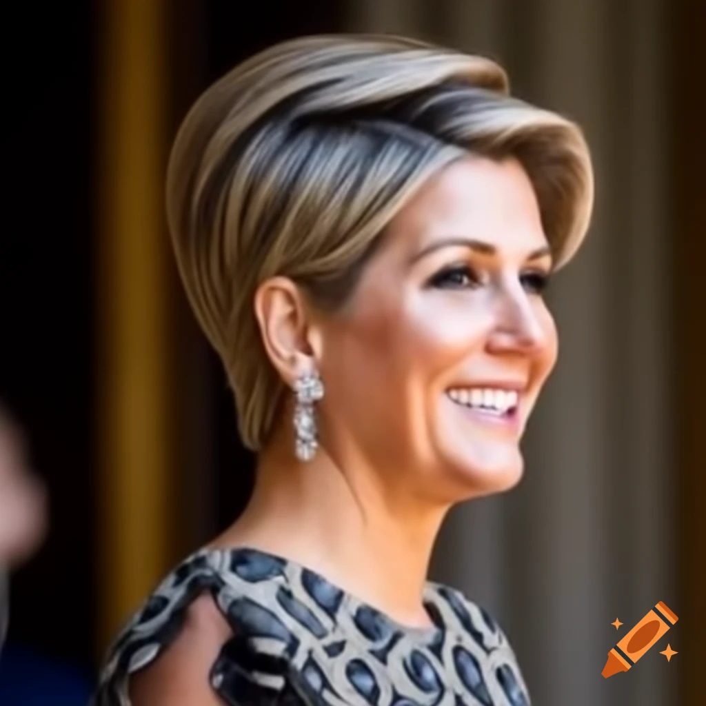  Queen maxima with short pixie cut and clippered sides on Craiyon