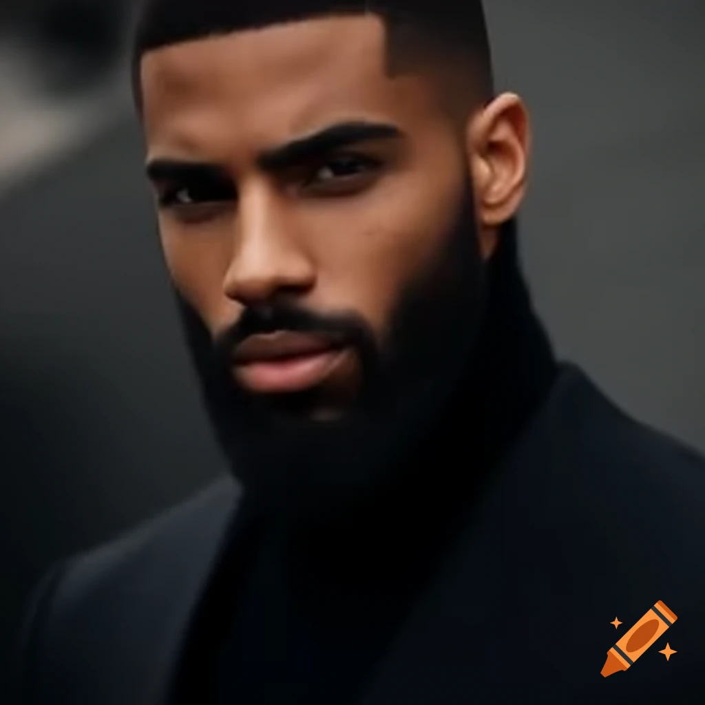 Homem negro com barba em terno