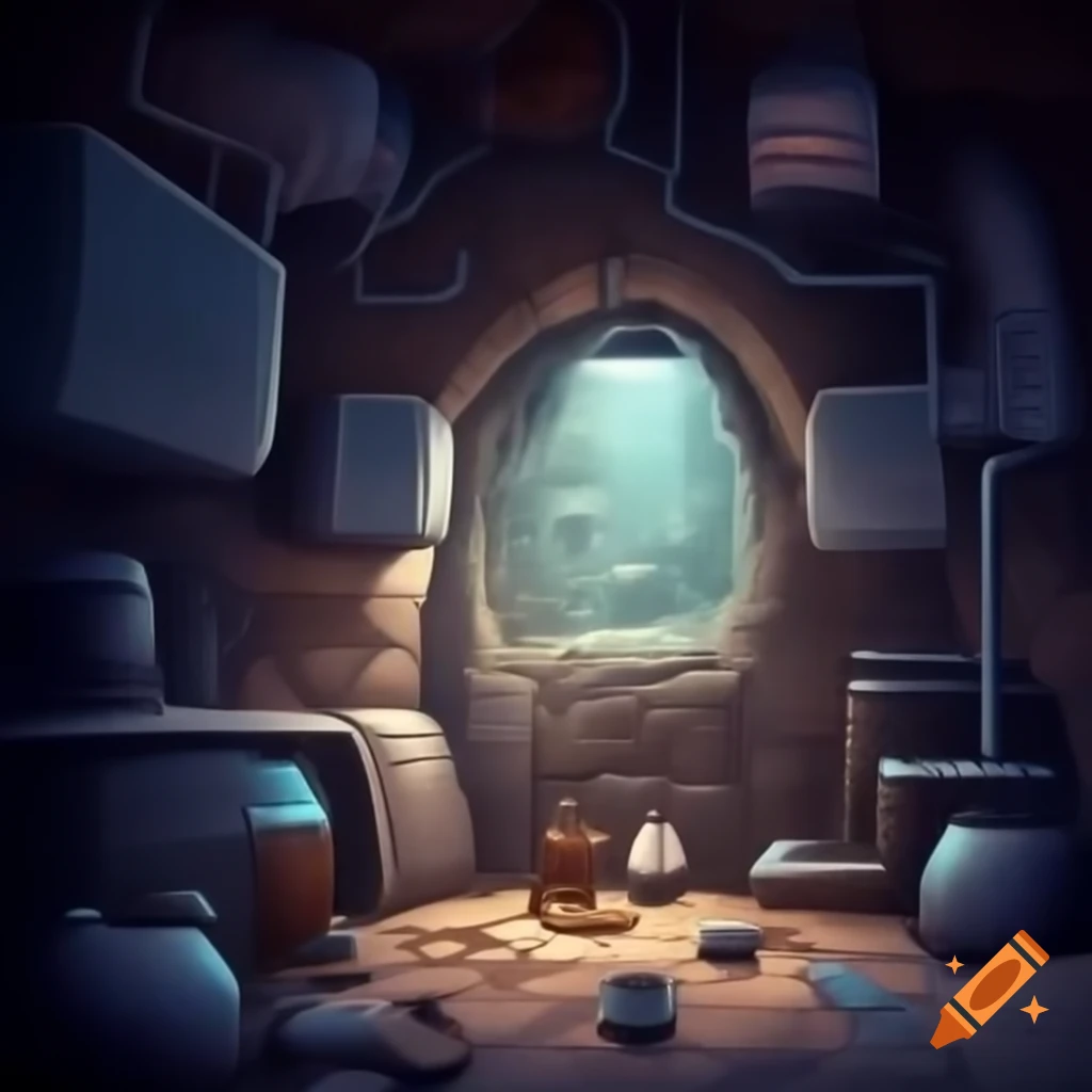 Well lit dungeon with air conditioners and orcs enjoying tea