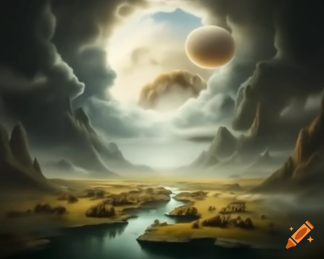 Surrealism artwork with abstract elements