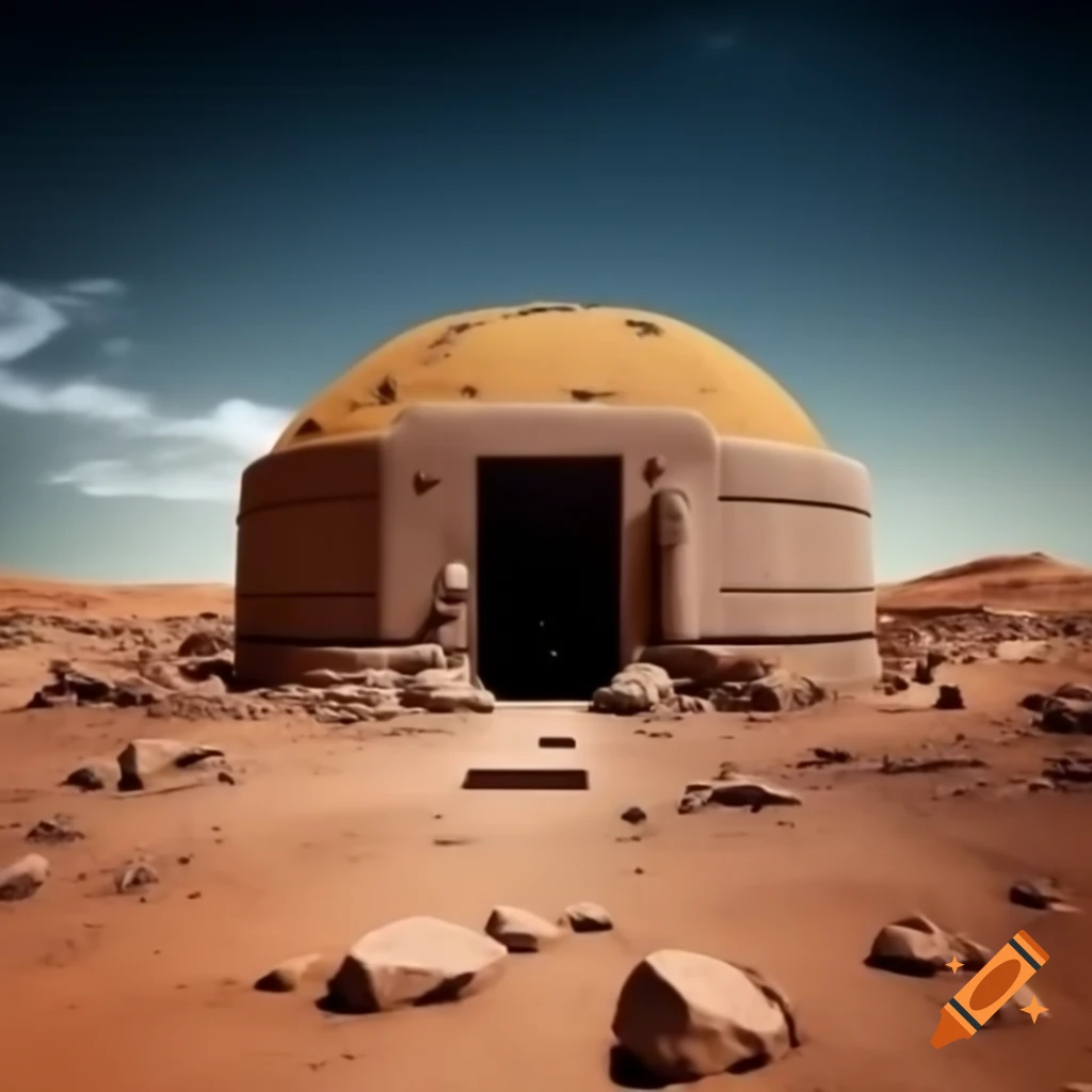 Bunker entrance on the surface of Mars