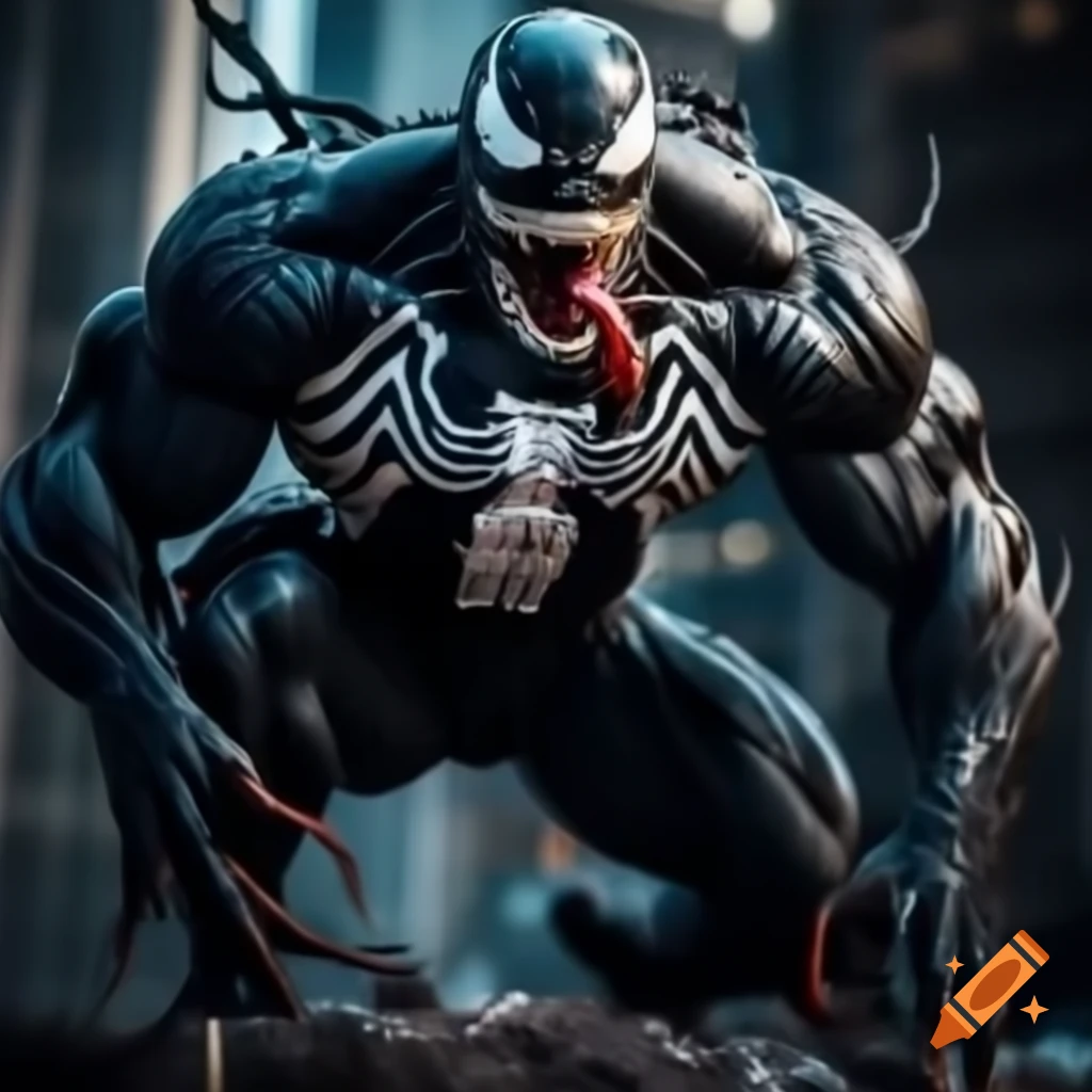 Venom character in full body pose perspective