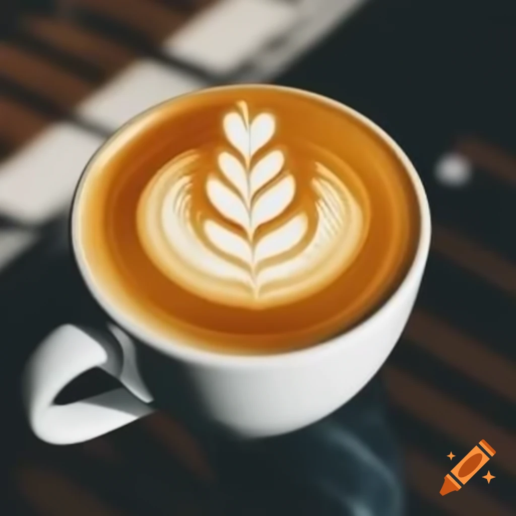 Latte with artistic foam design