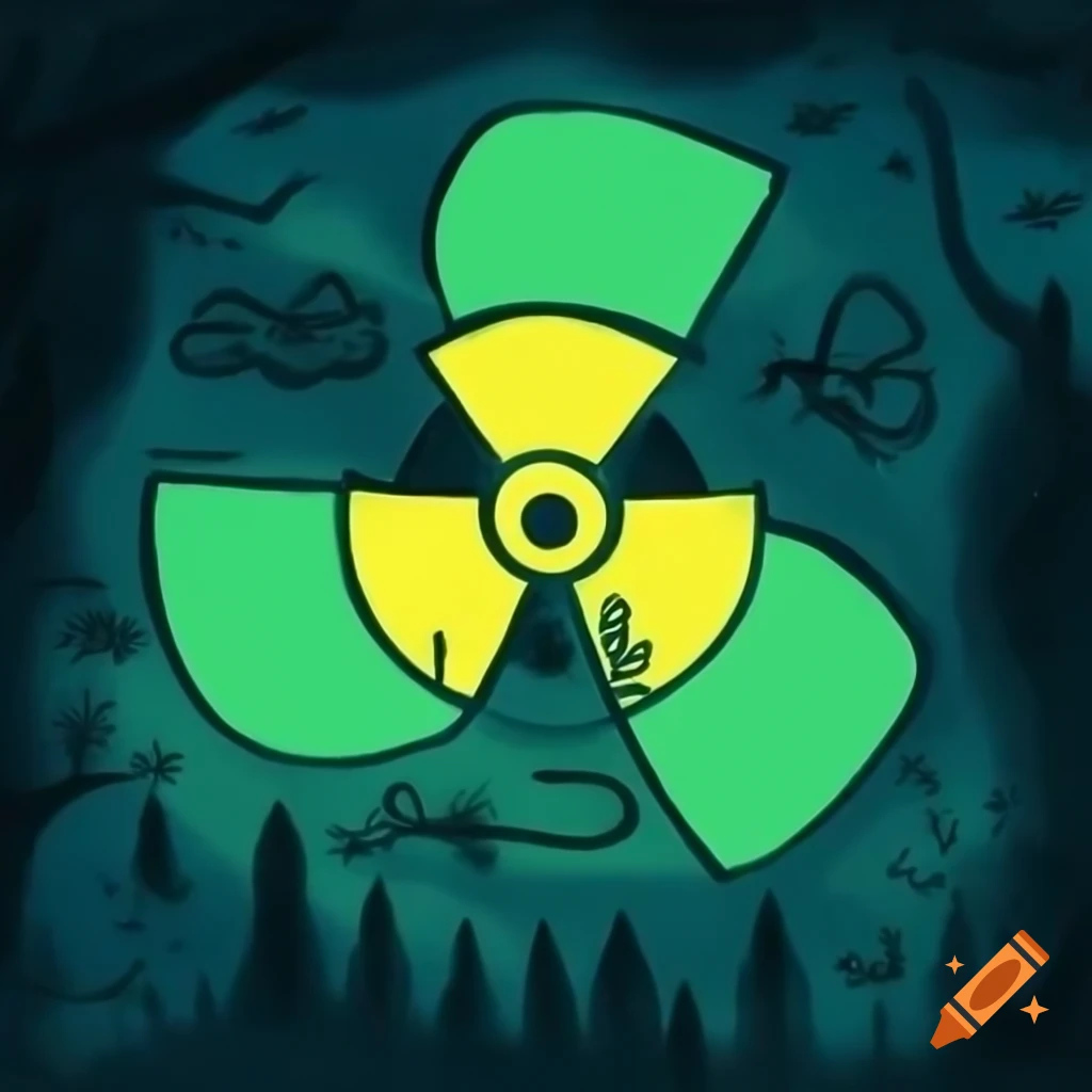 Drawing depicting treatment of radioactive pollutants