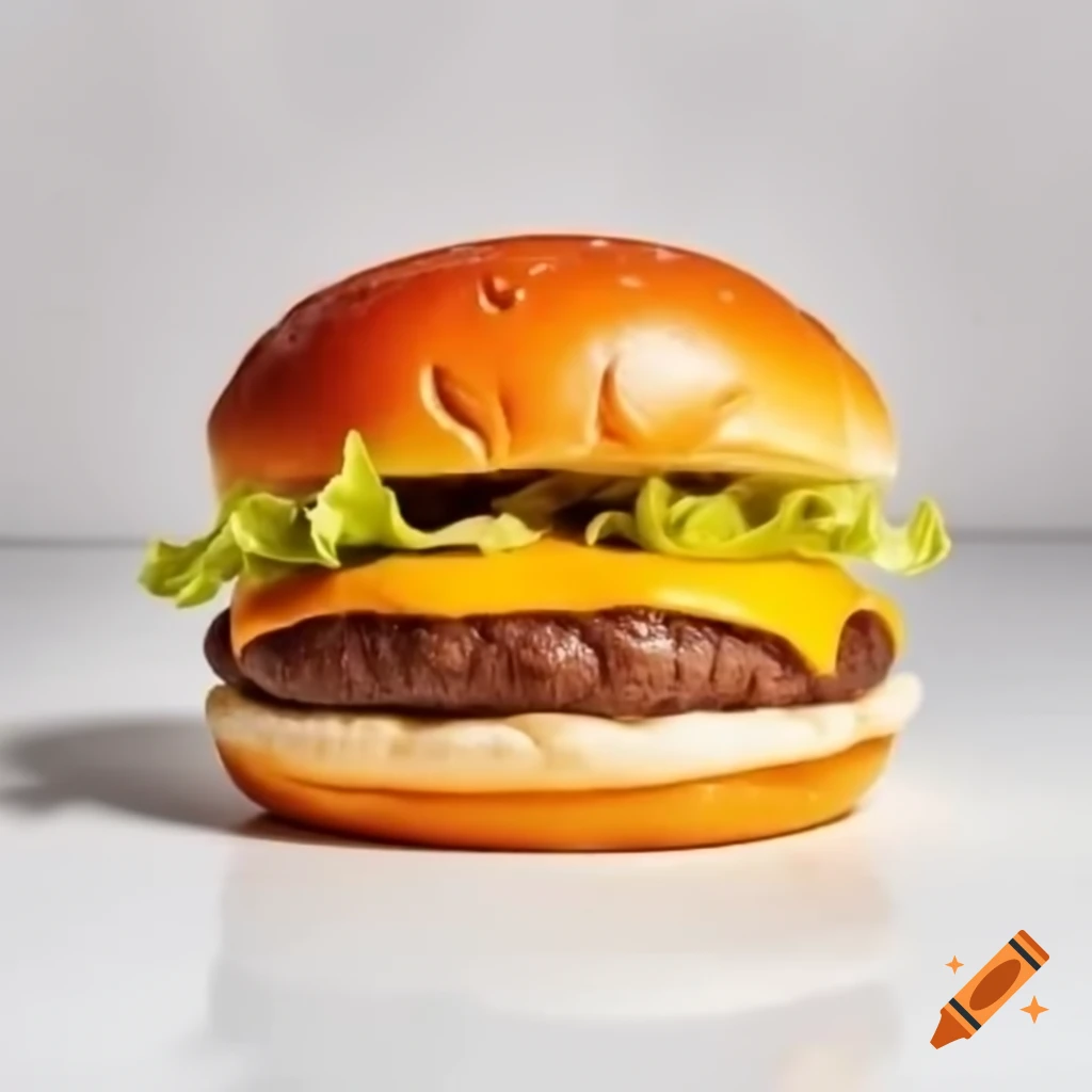 Plain hamburger with cheese and lettuce