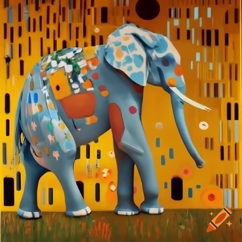 Gustav Klimt painting of an elephant