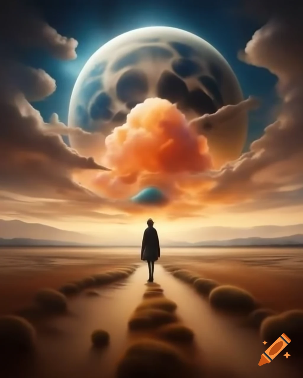 Surrealism artwork featuring dream-like elements