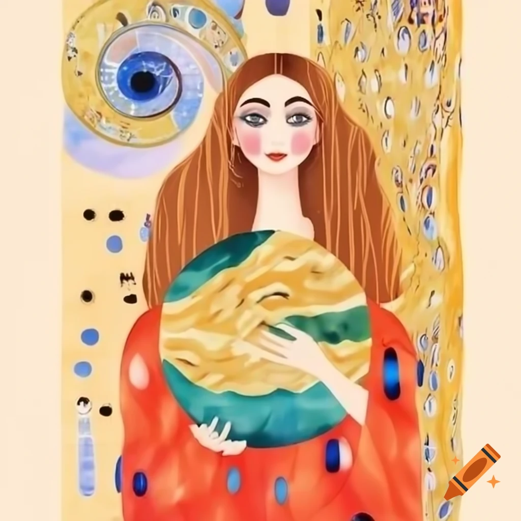 Woman In Colorful Dress Holding Yellow Long haired Cat With Flowers 