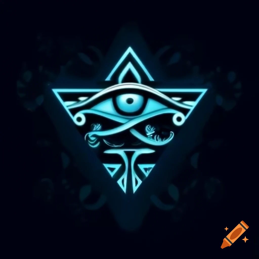 Triquetra logo symbol with Horus eye design