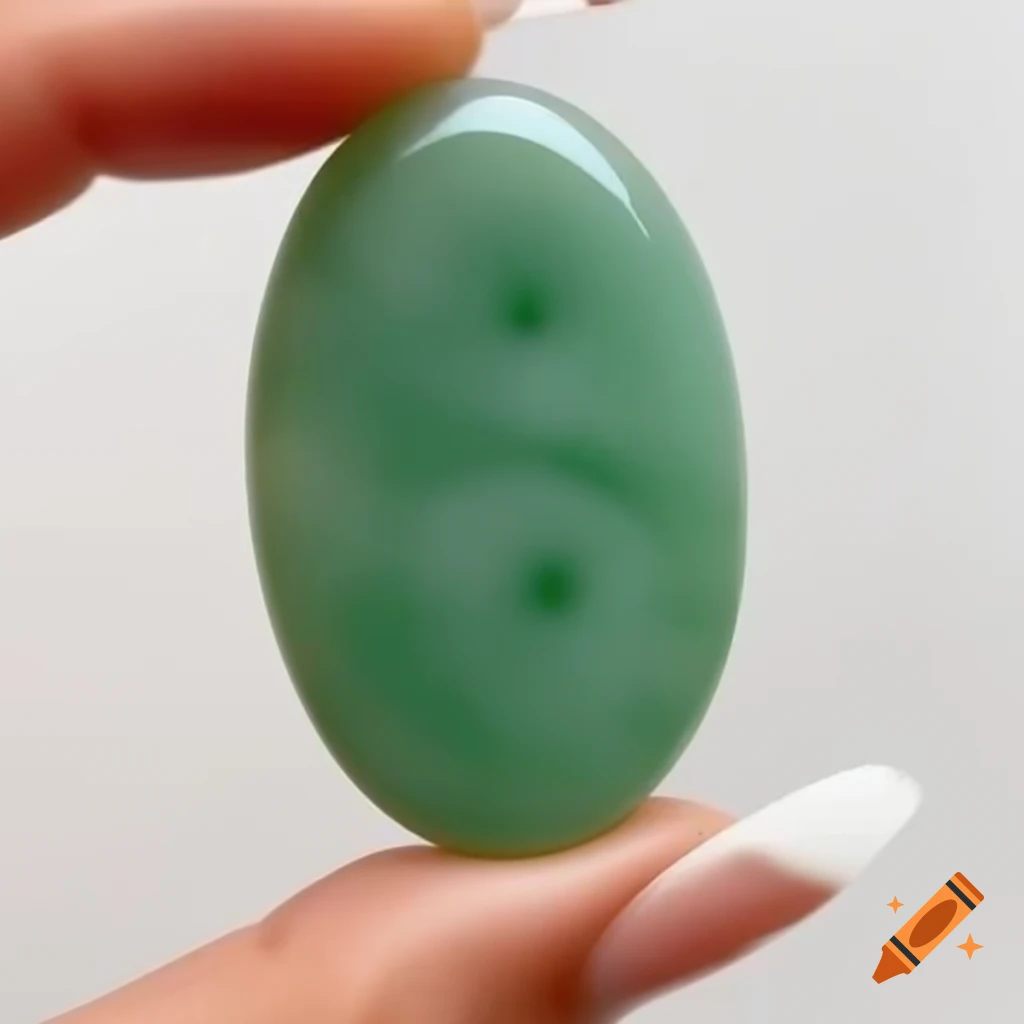 Polished oval jade worry stone product photo