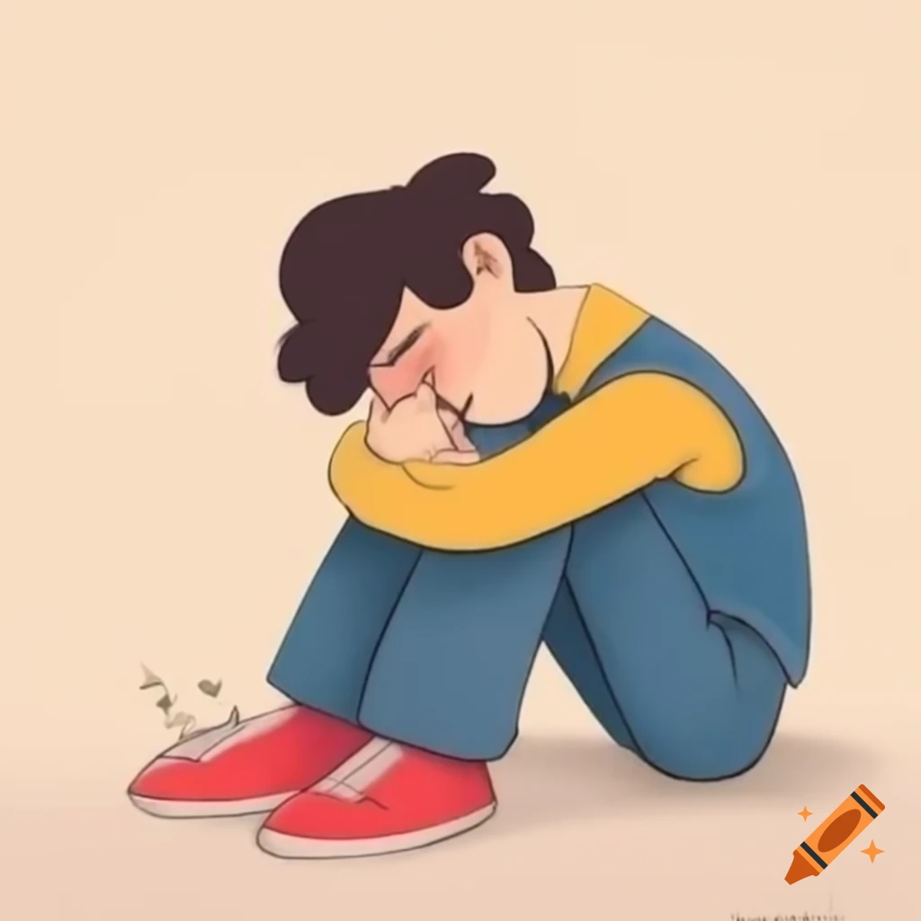 Person sitting on roof with a sad expression, reminiscing about a loved one