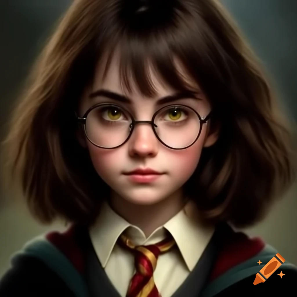 Hogwarts student in Ravenclaw with brown hair and yellow eyes