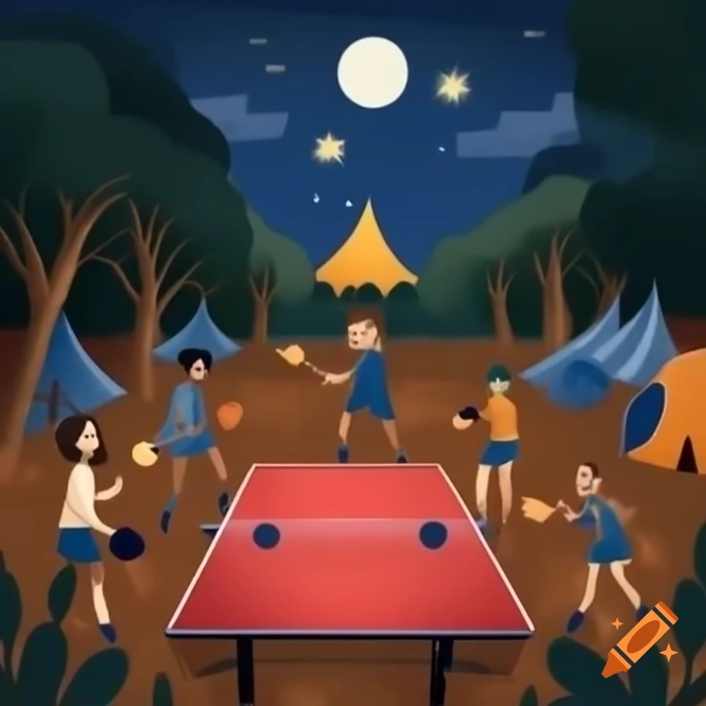 Celebration of moon festival with table tennis game