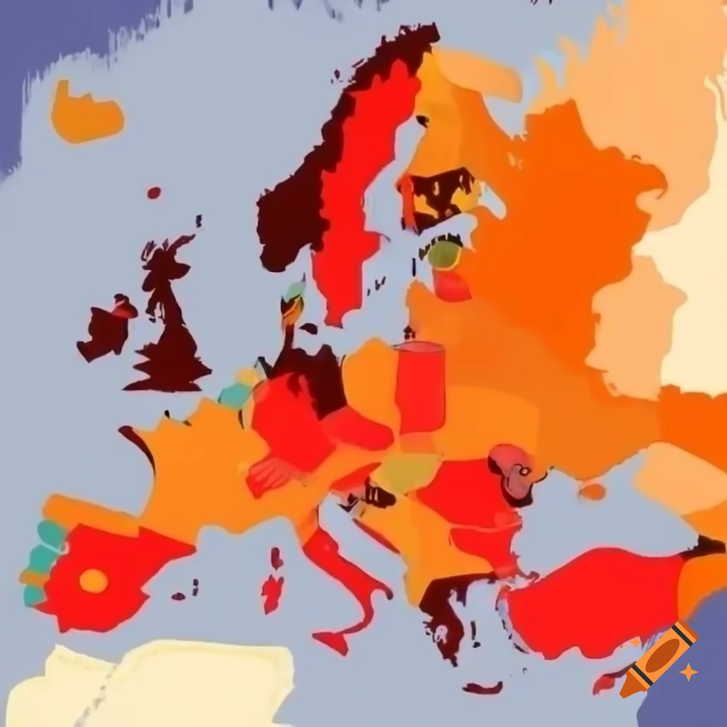 Colorful map of an imaginary fantasy world on Craiyon