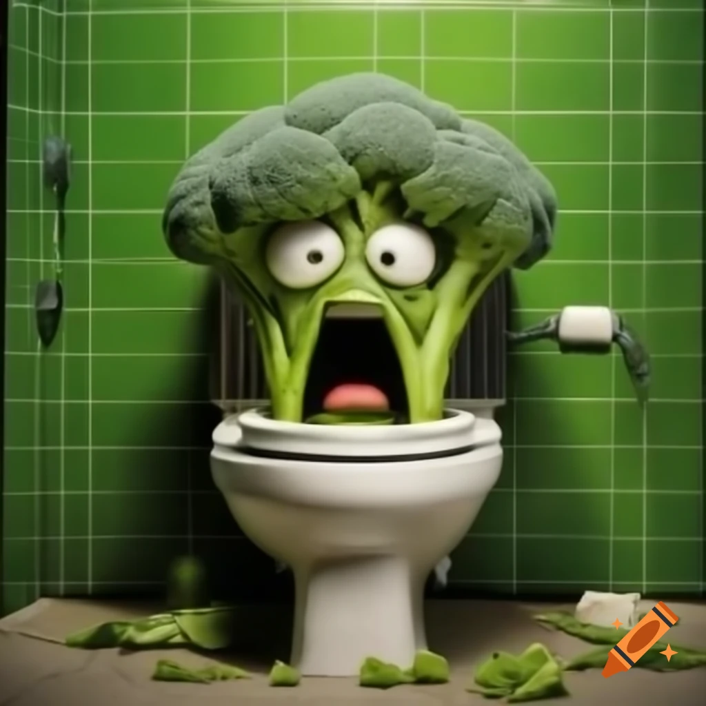 Funny broccoli skibidi toilet character