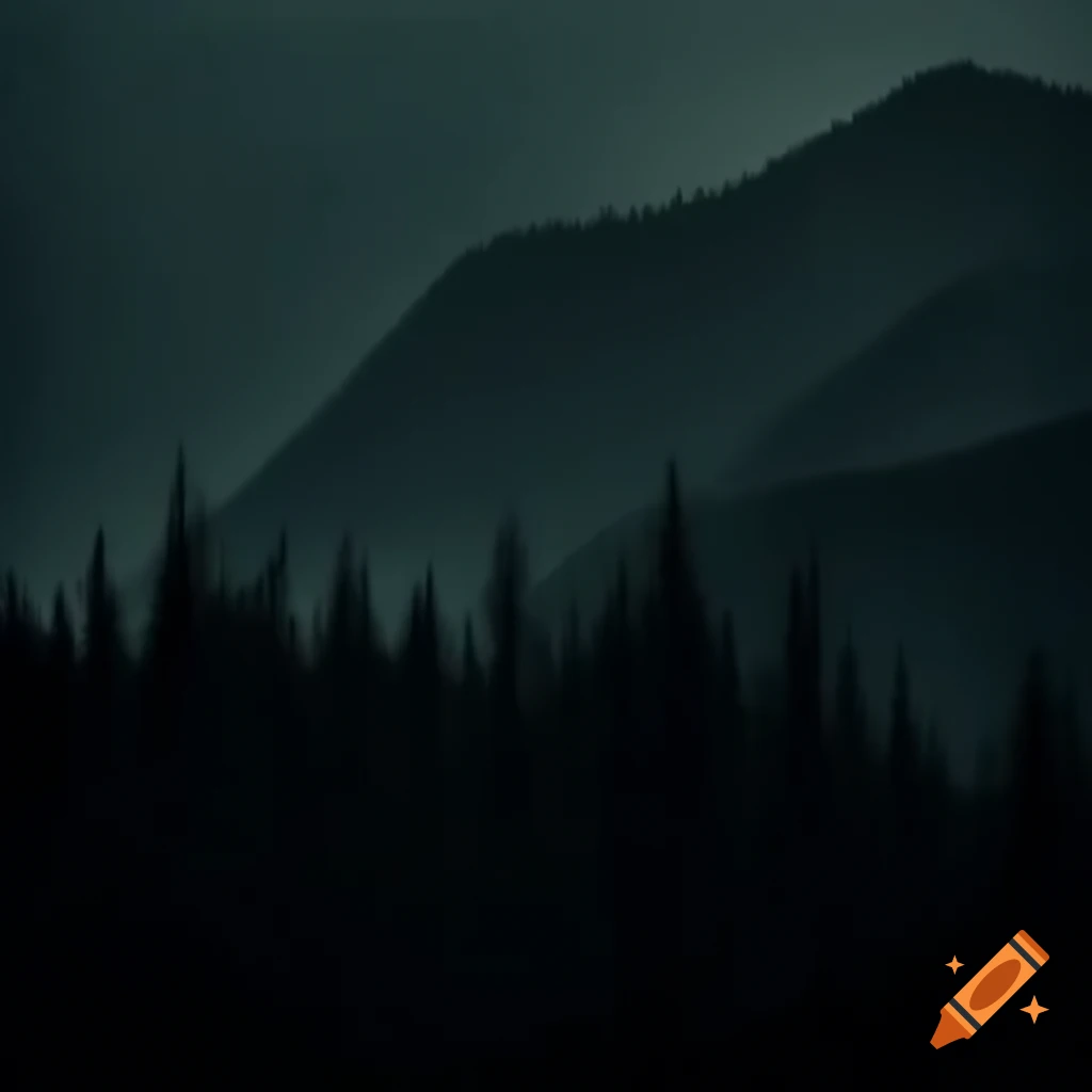 Dark vintage style image of a mountain forest