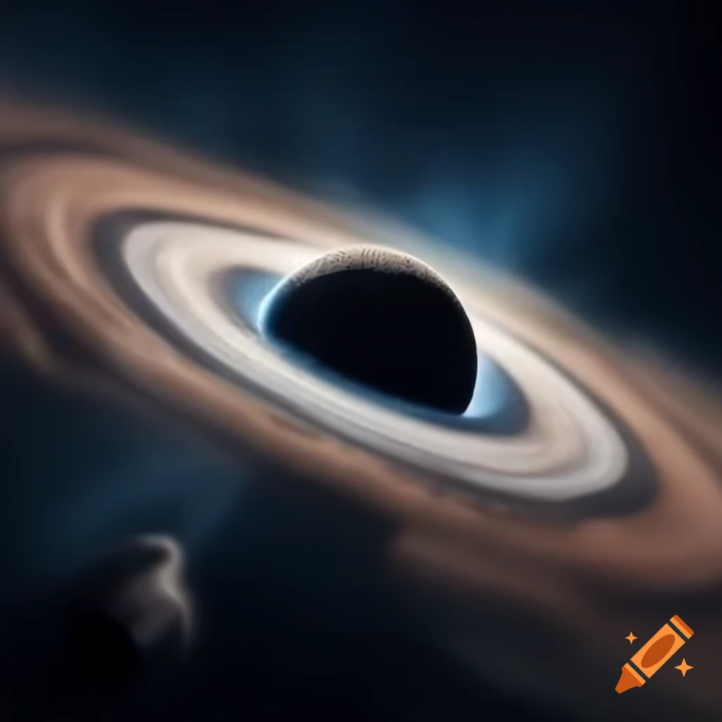 Misty planetary ring surrounding blurry Earth