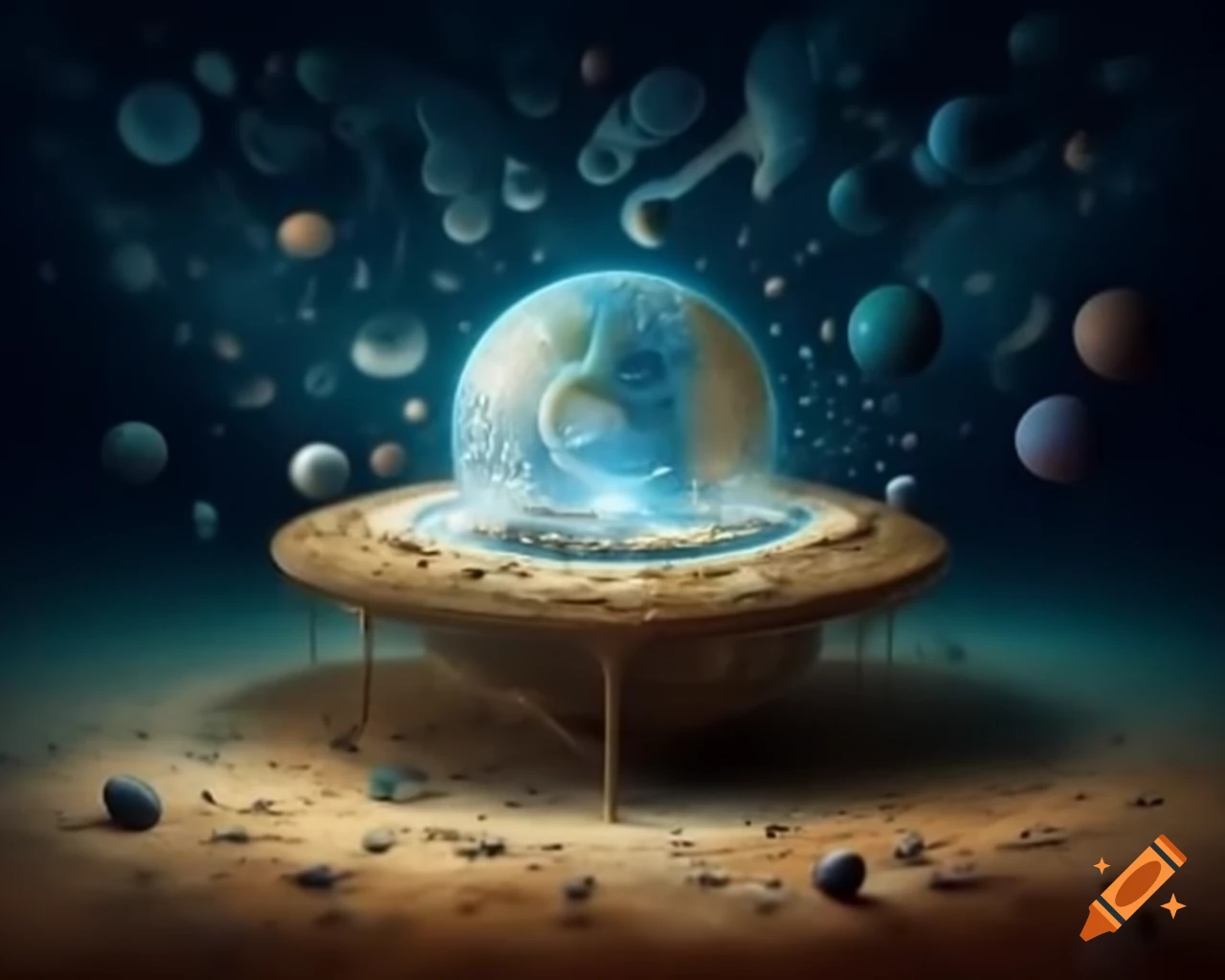 Surrealism artwork with abstract elements