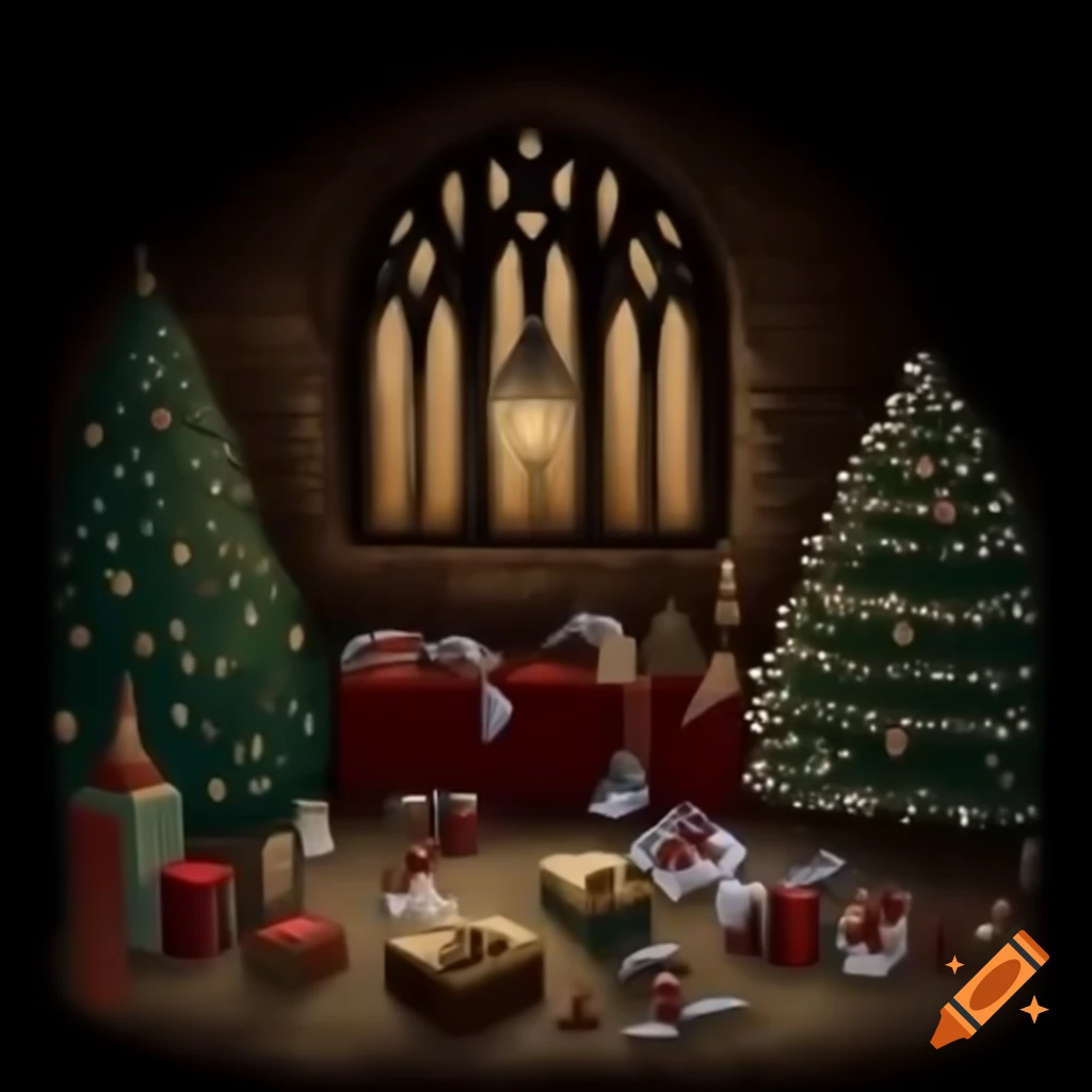 Gothic background of a Christmas scene