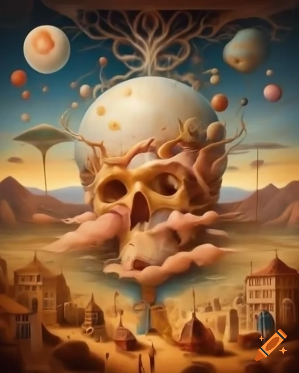 Surrealism artwork featuring dream-like elements