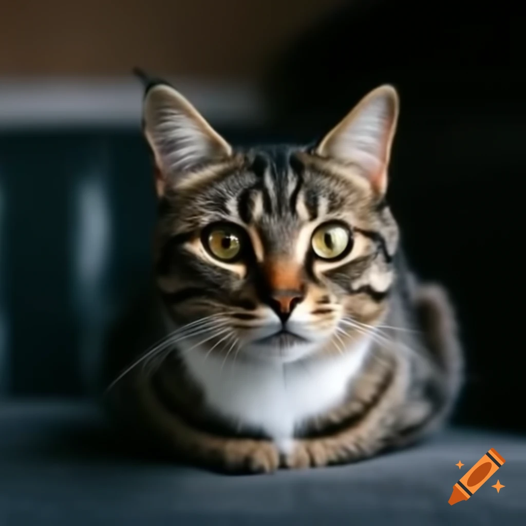 Gato en una posición relajada
