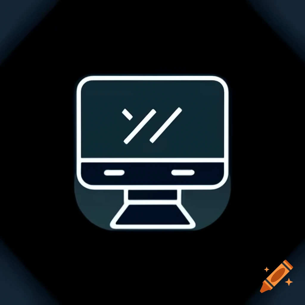 Logo featuring computer screen with letter B in light blue tones