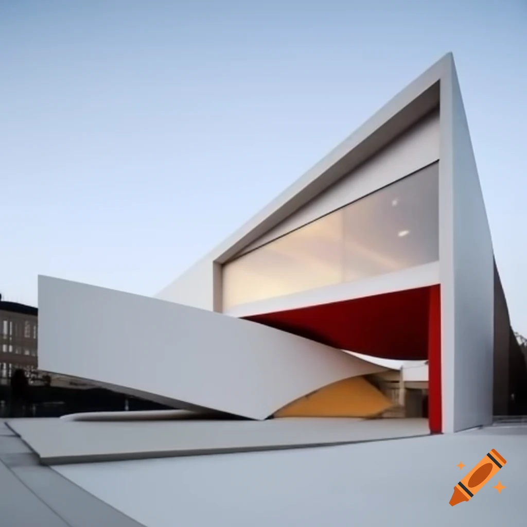 Office building architecture designed like an open shoe box