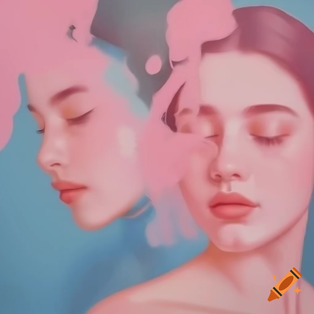 Minimalist portraits in soft pastel tones with subtle shadows