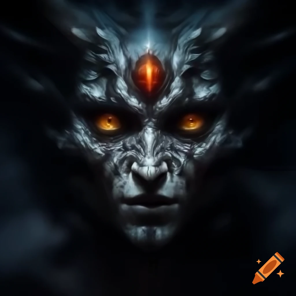 Dramatic portrayal of a demonic figure in artistic style reflecting ancient legends