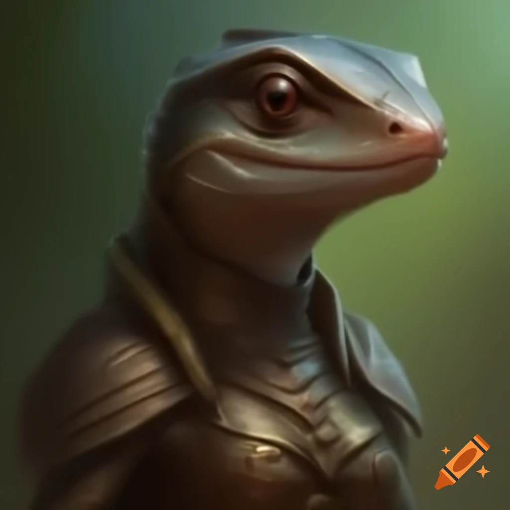 Skink human hybrid female figure in fantasy art