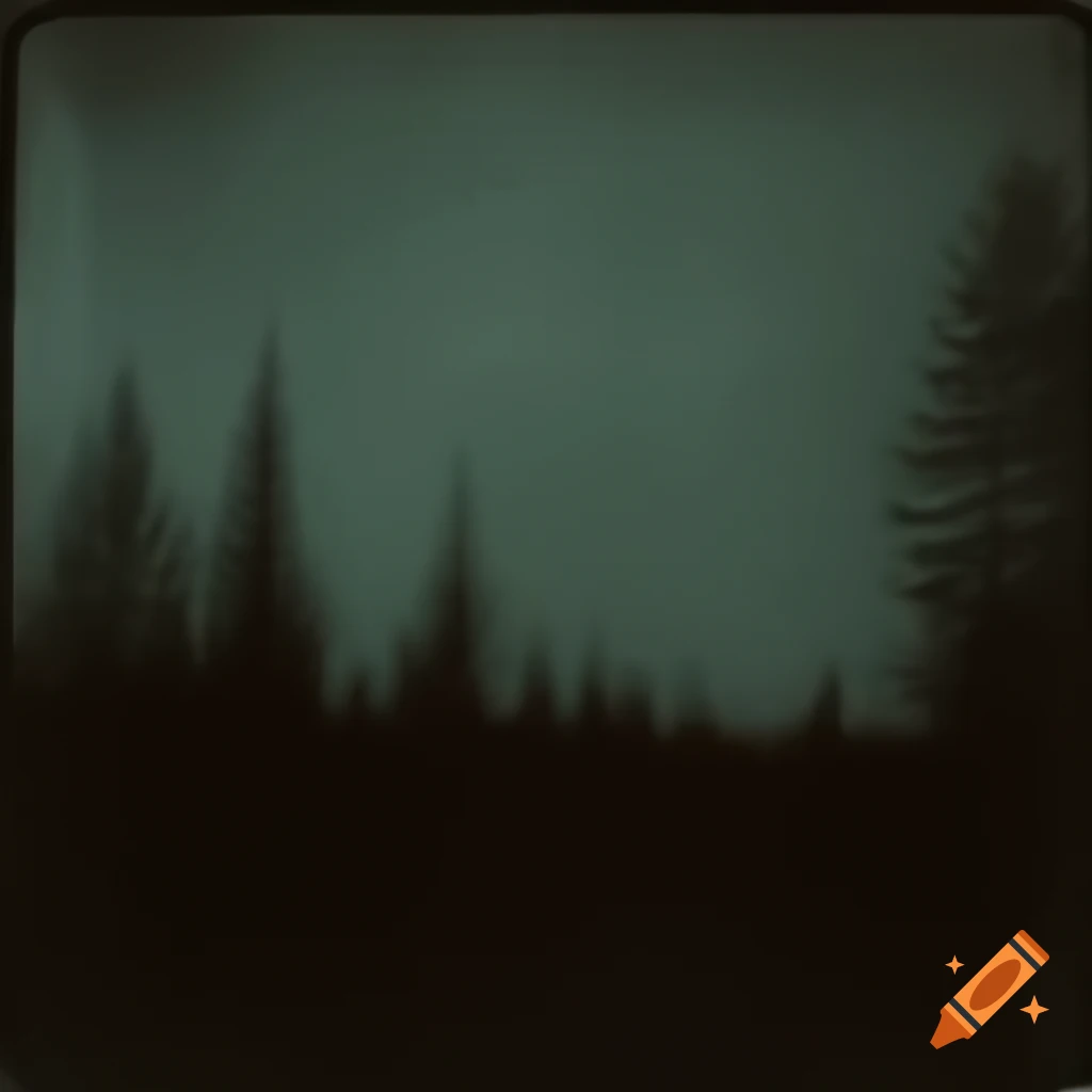 Dark vintage forest landscape