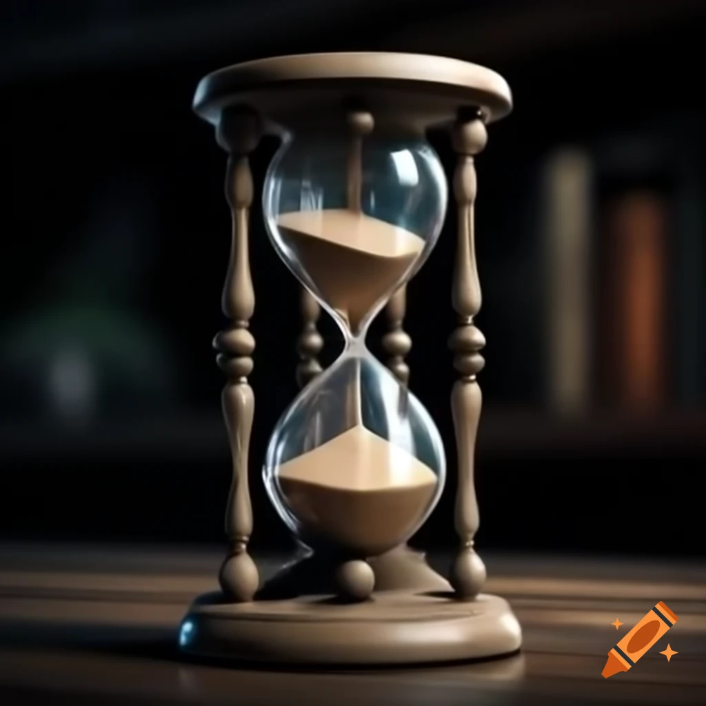 Stylized gothic hourglass design for UI waiting button